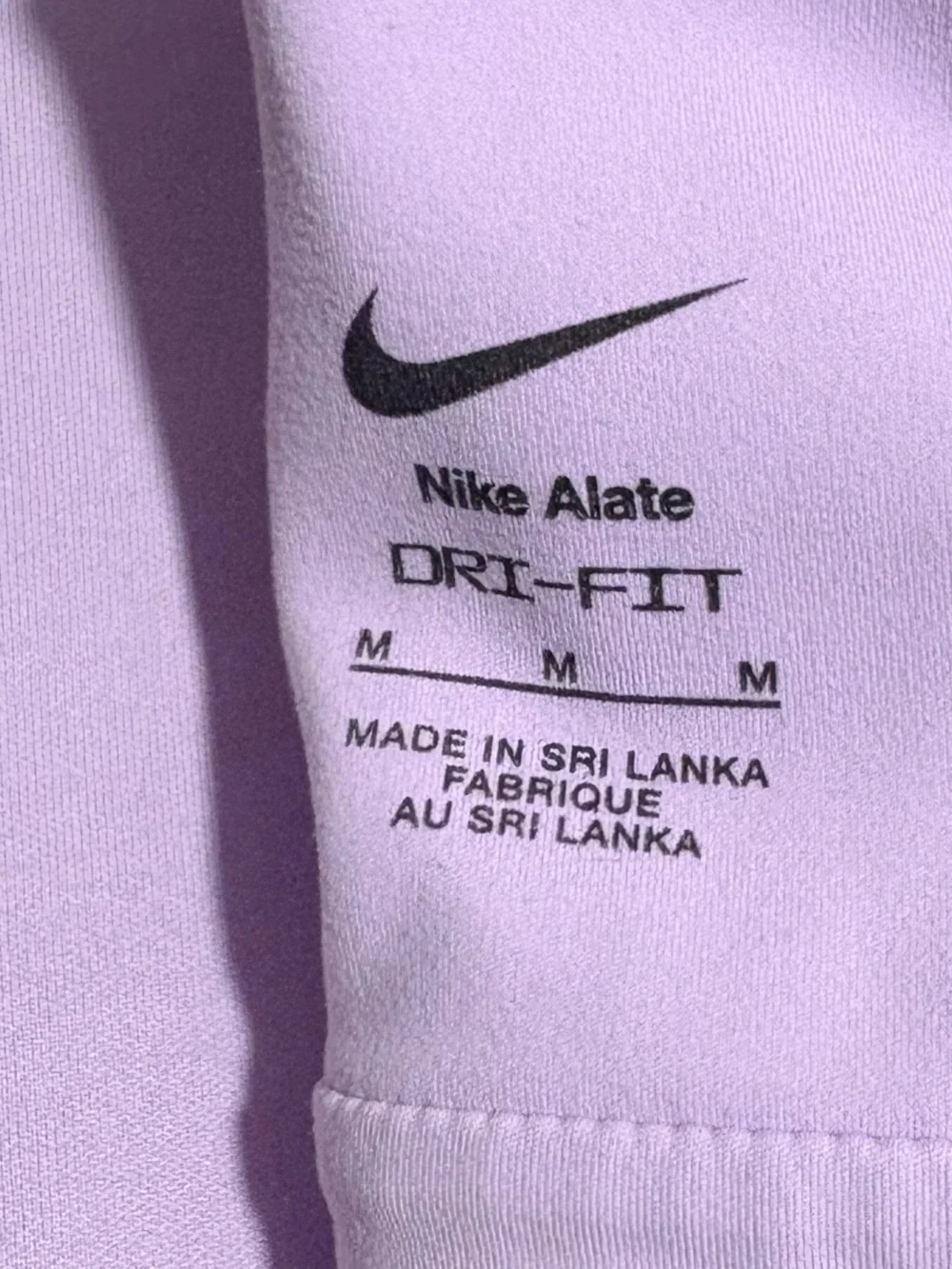 Nike Alate Dri Fit Lilac Cut out Racerback Bra Tank Top M
